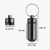 Set 2 Brelocuri pentru mini pilule Kwmobile, Negru, Aluminiu, 56608.06