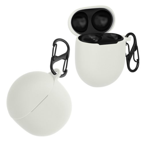 Husa kwmobile pentru Google Pixel Buds Pro, Silicon, Alb/Negru, 60099.02