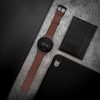 Curea kwmobile pentru Xiaomi Mi Watch/Mi Watch Color Sport, Piele naturala, Maro/Negru, 60119.18