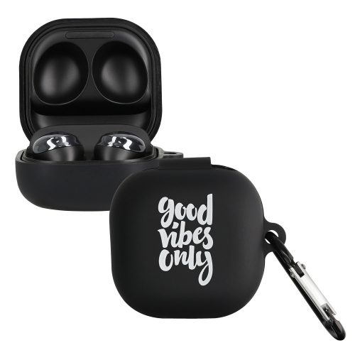 Husa kwmobile pentru Samsung Galaxy Buds 2 Pro/Galaxy Buds 2/Galaxy Buds Live, Silicon, Negru/Alb, 58155.02