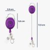 Breloc extensibil pentru insigna de identitate Kwmobile, Violet, Plastic, 45057.38