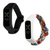 Set 2 curele kwmobile pentru OPPO Band Sport, Nylon, Negru/Multicolor, 59521.04