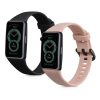 Curea kwmobile pentru Huawei Band 6, Silicon, Negru/Roz, 59296.07